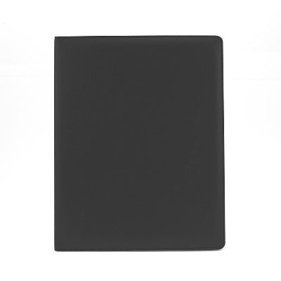 Branded Promotional A4 EXTRA WIDE RING BINDER in Belluno in Black PU Leather from Concept Incentives