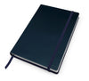 Branded Promotional A5 CASEBOUND NOTE BOOK in Hampton Finecell Leather in Blue from Concept Incentives
