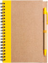 Branded Promotional RECYCLED NOTE BOOK & PEN in Natural & Yellow Note Pad From Concept Incentives.