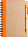 Branded Promotional RECYCLED NOTE BOOK & PEN in Natural & Orange Note Pad From Concept Incentives.