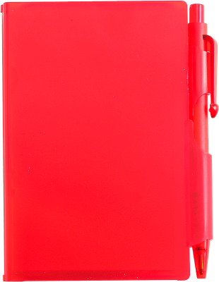 Branded Promotional NOTE PAD BOOK & PEN in Translucent Red Jotter From Concept Incentives.