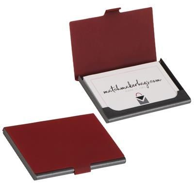 Branded Promotional BUSINESS CARD HOLDER CAMBRIDGE in Red Business Card Holder From Concept Incentives.