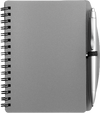 Branded Promotional A6 SPIRAL WIRO BOUND NOTE BOOK & BALL PEN in Grey Note Pad From Concept Incentives.