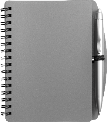 Branded Promotional A6 SPIRAL WIRO BOUND NOTE BOOK & BALL PEN in Grey Note Pad From Concept Incentives.