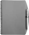 Branded Promotional A5 SPIRAL WIRO BOUND NOTE BOOK & BALL PEN in Grey Note Pad From Concept Incentives.