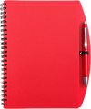Branded Promotional A5 SPIRAL WIRO BOUND NOTE BOOK & BALL PEN in Red Note Pad From Concept Incentives.