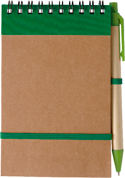 Branded Promotional SPIRAL WIRO BOUND RECYCLED NOTE BOOK in Green Note Pad From Concept Incentives.