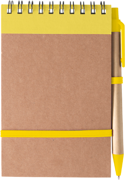 Branded Promotional SPIRAL WIRO BOUND RECYCLED NOTE BOOK in Yellow Note Pad From Concept Incentives.