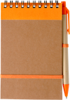 Branded Promotional SPIRAL WIRO BOUND RECYCLED NOTE BOOK in Orange Note Pad From Concept Incentives.