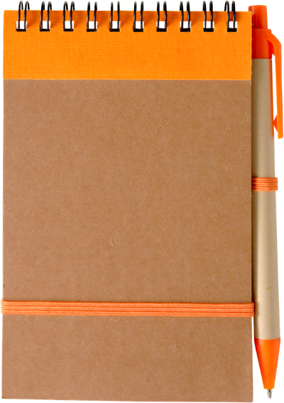 Branded Promotional SPIRAL WIRO BOUND RECYCLED NOTE BOOK in Orange Note Pad From Concept Incentives.