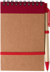 Branded Promotional SPIRAL WIRO BOUND RECYCLED NOTE BOOK in Red Note Pad From Concept Incentives.