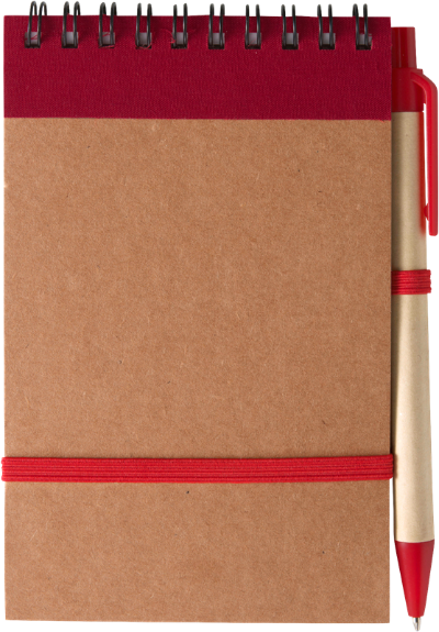 Branded Promotional SPIRAL WIRO BOUND RECYCLED NOTE BOOK in Red Note Pad From Concept Incentives.