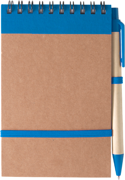 Branded Promotional SPIRAL WIRO BOUND RECYCLED NOTE BOOK in Blue Note Pad From Concept Incentives.