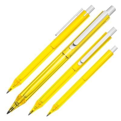 Branded Promotional BALL PEN BR‚àö√∫GGE in Yellow Pen From Concept Incentives.