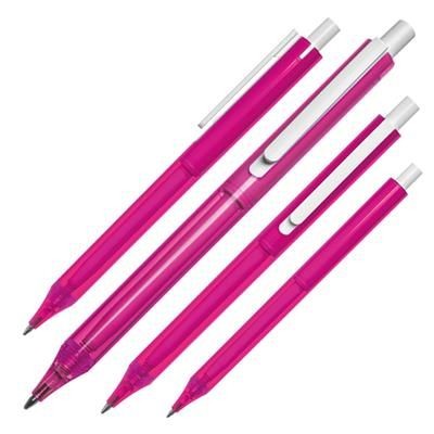 Branded Promotional BALL PEN BR‚àö√∫GGE in Pink Pen From Concept Incentives.