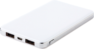 Branded Promotional ABS LI-POLYMER POWER BANK 5000MAH in White Charger from Concept Incentives