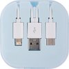 Branded Promotional USB CHARGER CABLE SET in White Cable From Concept Incentives.