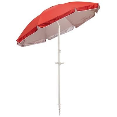 Branded Promotional BEACHCLUB BEACH AND SUN UMBRELLA in Red Parasol Umbrella From Concept Incentives.