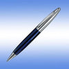 Branded Promotional LPC 016 BALL PEN in Blue with Silver Trim Pen From Concept Incentives.