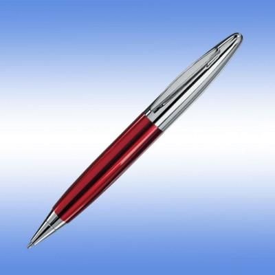 Branded Promotional LPC 016 BALL PEN in Red with Silver Trim Pen From Concept Incentives.