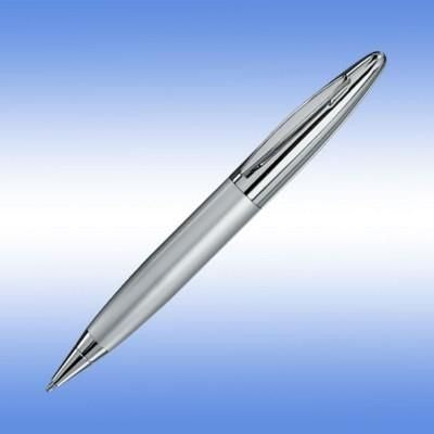 Branded Promotional LPC 016 BALL PEN in Silver with Silver Trim Pen From Concept Incentives.