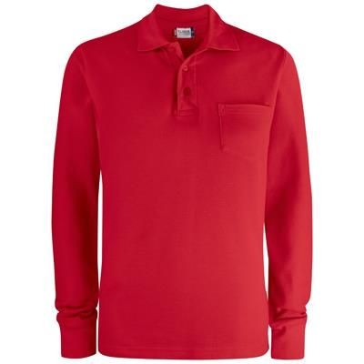 Branded Promotional BASIC POLO LONG SLEEVE POCKET Polo Shirt From Concept Incentives.