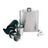 Branded Promotional HIP FLASK SET in Stainless Steel Metal Hip Flask From Concept Incentives.