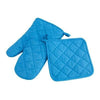 Branded Promotional SECURE OVEN GLOVES SET in Blue Oven Glove From Concept Incentives.