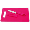 Branded Promotional SUNNY KITCHEN CHOPPING BOARD & KNIFE SET in Pink Chopping Board From Concept Incentives.