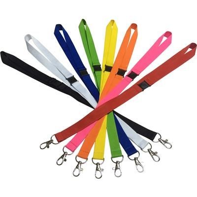 Branded Promotional 20MM UK PLAIN STOCK FLAT POLYESTER LANYARD Lanyard From Concept Incentives.