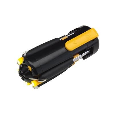 Branded Promotional 6-IN-1 SCREWDRIVER SET in Black & Yellow with LED Lights Screwdriver From Concept Incentives.