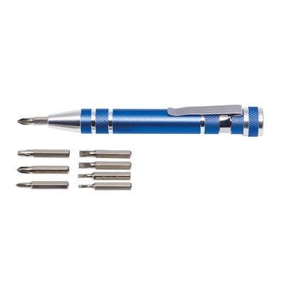 Branded Promotional MICRO SCREWDRIVER BIT SET in Blue Screwdriver From Concept Incentives.