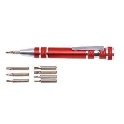 Branded Promotional MICRO SCREWDRIVER BIT SET in Red Screwdriver From Concept Incentives.