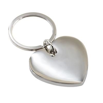 Branded Promotional LOVELY HEART SHAPE METAL KEYRING in Silver Keyring From Concept Incentives.