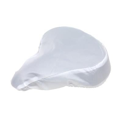 Branded Promotional DRY SEAT BICYCLE SEAT COVER in White Bicycle Seat Cover From Concept Incentives.