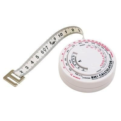 Branded Promotional BMI TAPE MEASURE in White Body Fat Tape Measure From Concept Incentives.