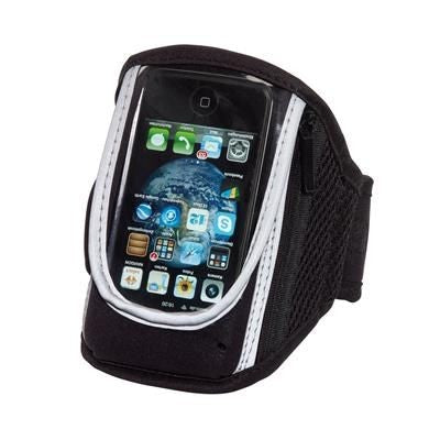 Branded Promotional SMART RUN MOBILE PHONE ARM WALLET in Black Neoprene Mobile Phone Holder From Concept Incentives.