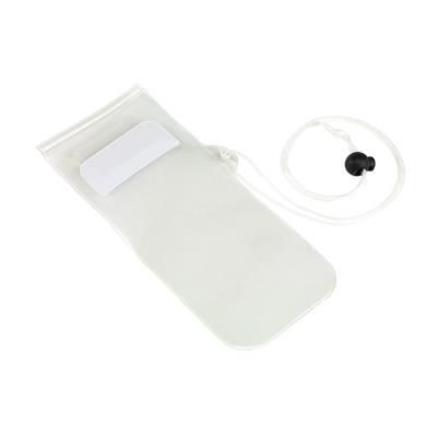 Branded Promotional SMART SPLASH PHONE BAG in White Mobile Phone Case From Concept Incentives.