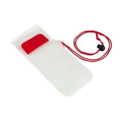 Branded Promotional SMART SPLASH PHONE BAG in Red Mobile Phone Case From Concept Incentives.