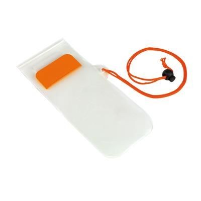 Branded Promotional SMART SPLASH PHONE BAG in Orange Mobile Phone Case From Concept Incentives.