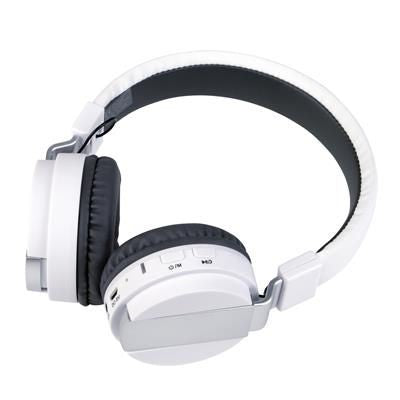 Branded Promotional BLUETOOTH HEADPHONES FREE MUSIC in White Earphones From Concept Incentives.