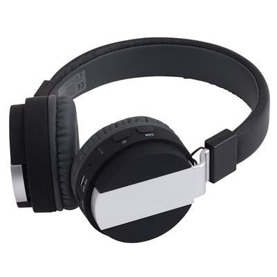 Branded Promotional BLUETOOTH HEADPHONES FREE MUSIC in Black Earphones From Concept Incentives.