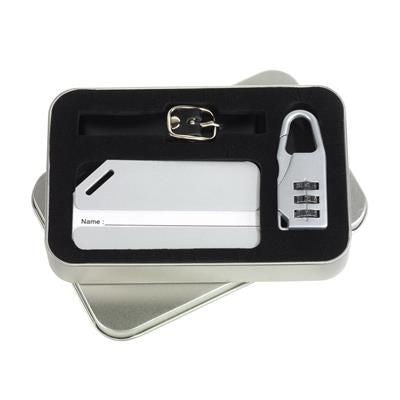 Branded Promotional FAR AWAY LUGGAGE TAG SET in Silver Luggage Tag From Concept Incentives.