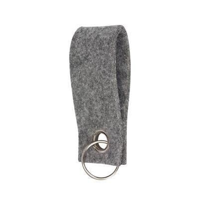 Branded Promotional FELT KEYRING in Grey Keyring From Concept Incentives.