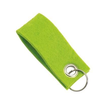 Branded Promotional FELT KEYRING in Green Keyring From Concept Incentives.