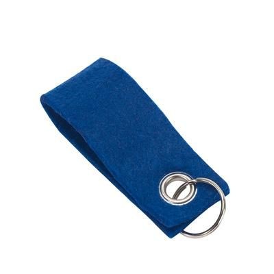 Branded Promotional FELT REFLECT KEY HOLDER KEYRING in Blue Keyring From Concept Incentives.