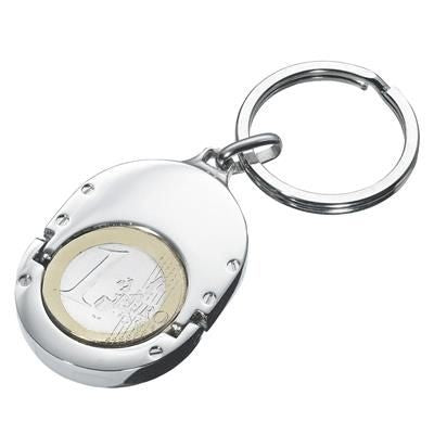 Branded Promotional KEYRING - COIN HOLDER FOR 1 EURO Keyring From Concept Incentives.