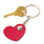 Branded Promotional HEART in Heart Keyring in Red & Silver Keyring From Concept Incentives.