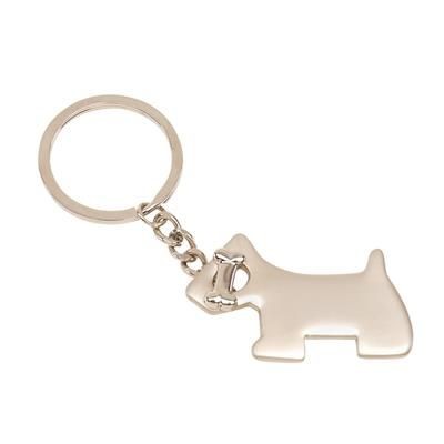 Branded Promotional DOG KEYRING in Silver Metal Keyring From Concept Incentives.