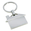 Branded Promotional HOUSE SHAPE METAL KEYRING in Silver Keyring From Concept Incentives.